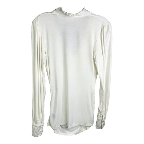 Arden B Blouse Women S Boho Festival Y2K White Cut Out Ruffle V Neck Long Sleeve - Picture 4 of 9